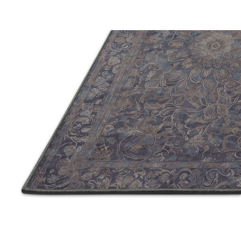 Tapis rose soyeux et moelleux, Rond 4 pi