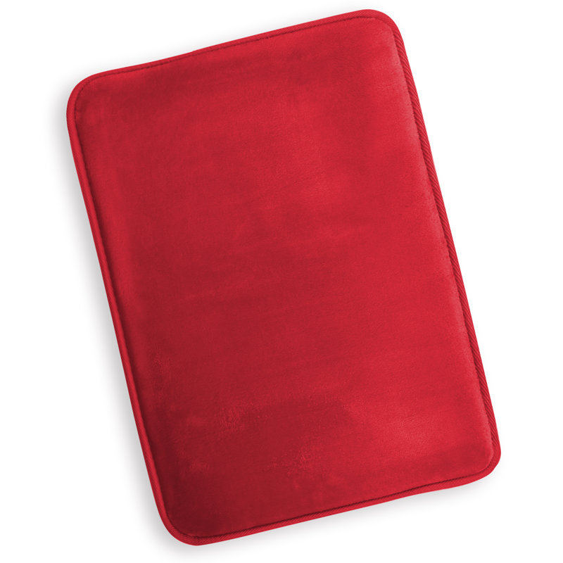 Tapis de bain en mousse viscoélastique ultra-doux avec envers antidérapant en PVC, Grand: L 32 po x l 20 po, Rouge Bourgogne