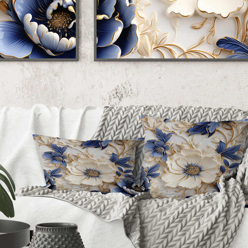 Coussin Cobalt Cameo Delight Victorian