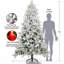 Arbre de Noël artificiel à charnière enneigé 7 pi avec des pointes réalistes blanches