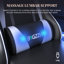 Ergonomic Game Chair with Massage Lumbar Support and Footrest Swivel-74712719