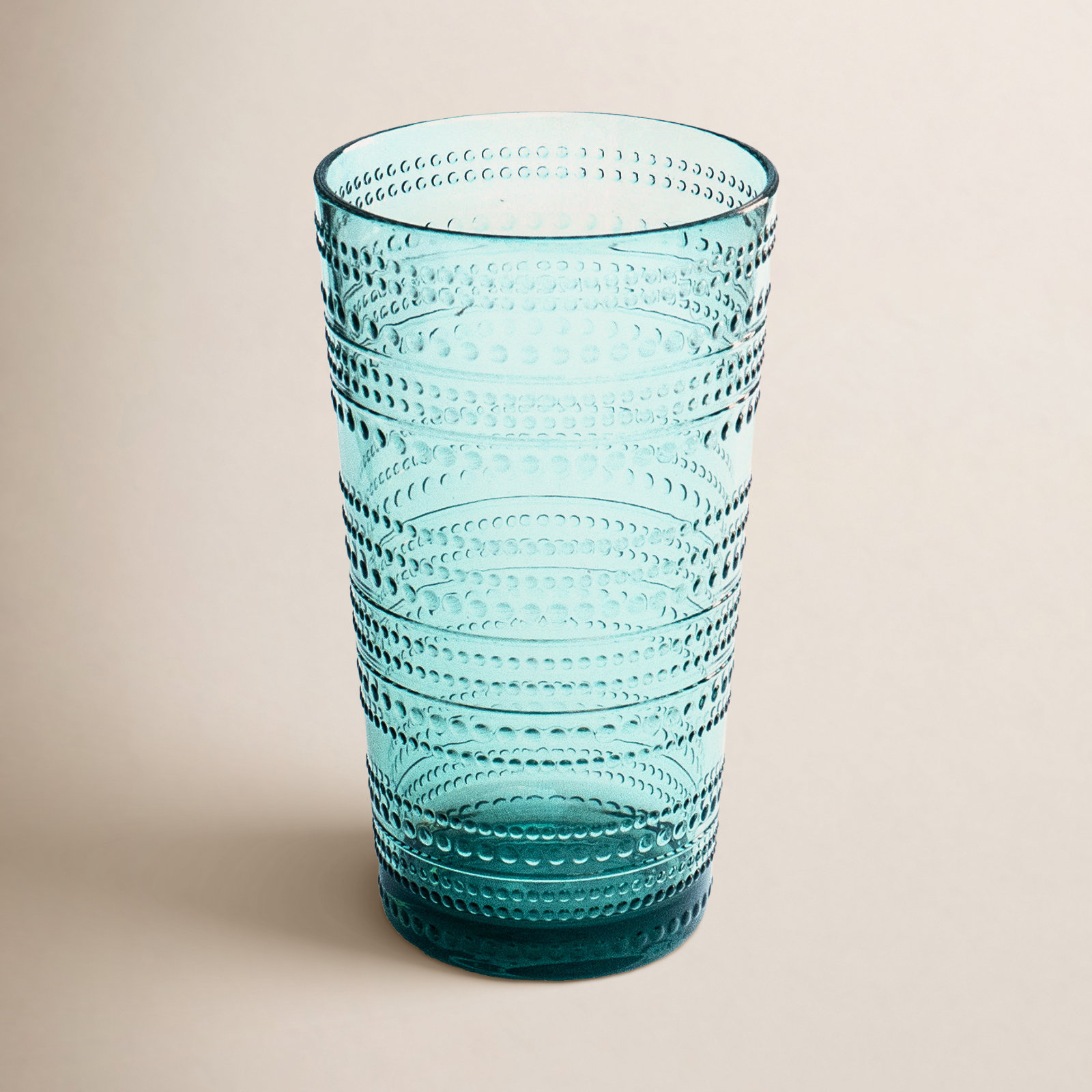 Chaplin Ribbed Drinking Glass, 16oz., Green