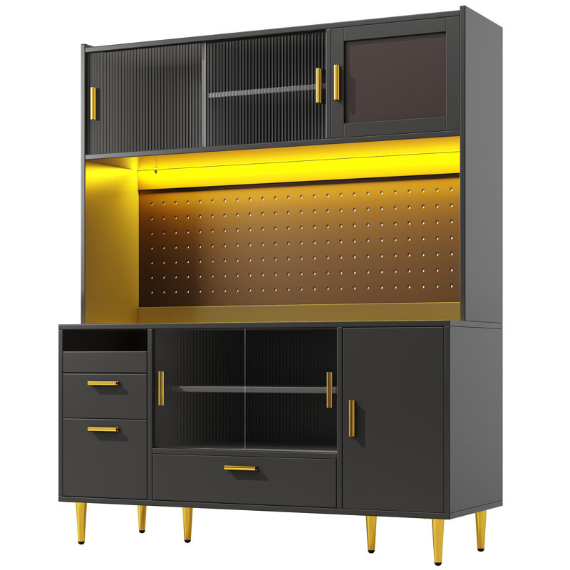 LED Display Black Storage Cabinet