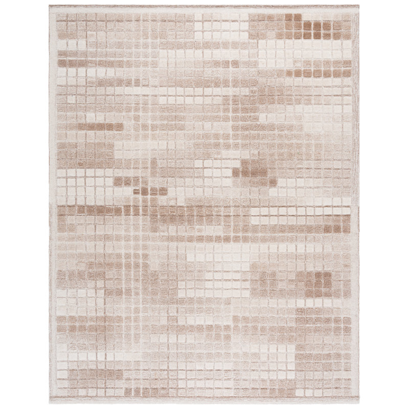 Aryaman 375 Area Rug In Ivory / Brown, Rectangle 8' x 10'