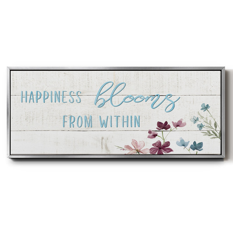 Happiness Blooms - toile encadrée, H 20 po x l 50 po