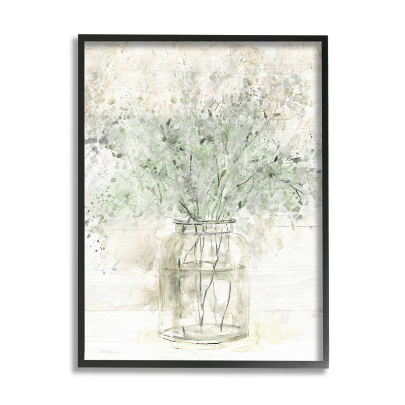 " Baby's Breath Botanical Bouquet " Watercolor Painting, 30" H x 24" W x 1.5" D, Wrapped Canvas