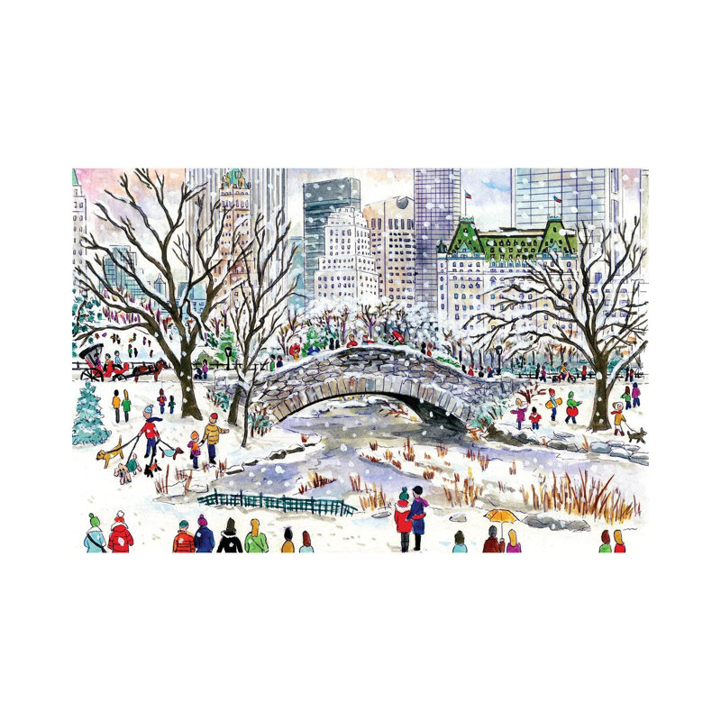 Giclée sur toile tendue avec châssis Central Park Bridge Winter