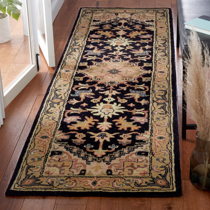 Tapis oriental en laine touffeté à la main Coralena, Tapis de couloir 2 pi 3 po x 8 pi