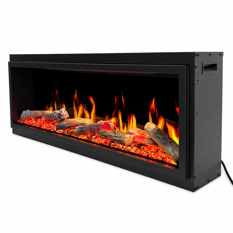 Litedeer Latitude 45" Ultra-Slim Built-In Smart Electric Fireplace (ZEF45X) | 8" Depth, WiFi App, LED Flame, 1500W