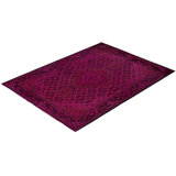 Overdyed One-of-a-Kind 4' 10" X 6' 4" Hand Knotted Area Rug