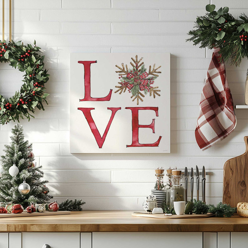 «Holiday Love», impression sur toile encadrée, Toile tendue, H 12 po x l 12 po x P 1,25 po
