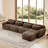 148.8" L-Shaped 4-Seater Sofa with Ottoman-2124375053