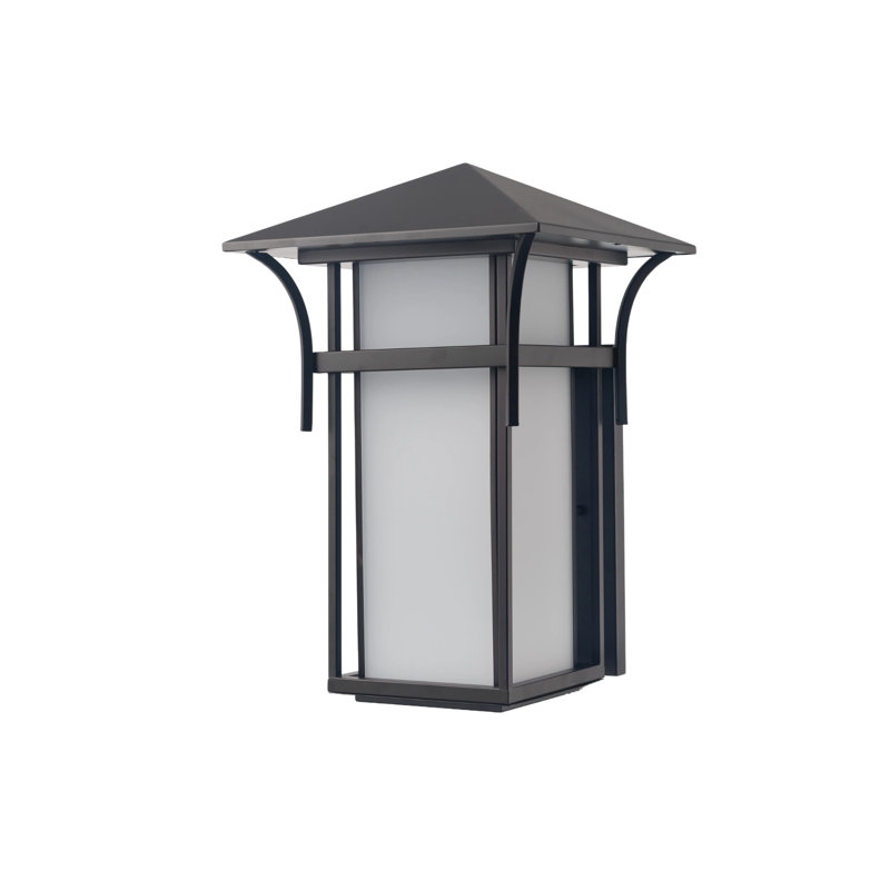1-Ligh Waterproof Lantern Outdoor Wall Sconce with Frosted Glass Shade, 20" H x 13" W x 13.8" D