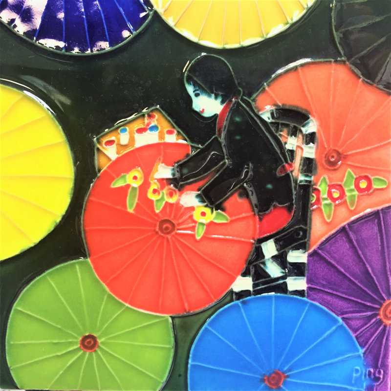 Sous-verre 6 x 6 po Parasols