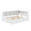 Lit de jour double en bois avec couchette, tablette de rangement et ports de chargement USB-44246821