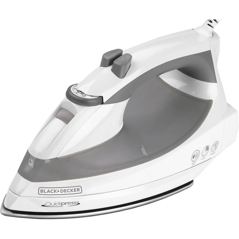 BLACK+DECKER Black & Decker F976 Quickpress Iron with Smart Steam Technology, White/Silver