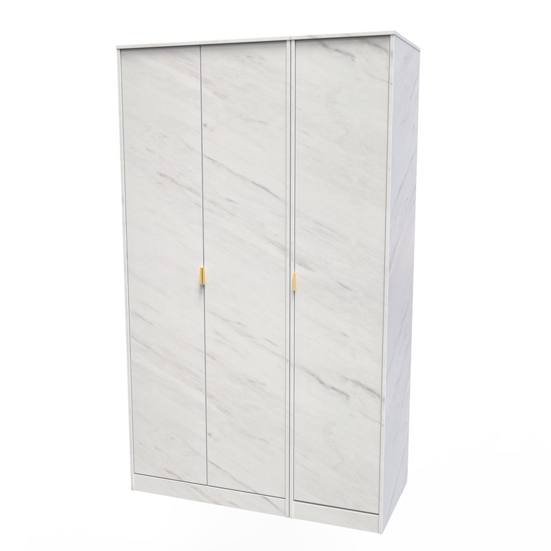 Fully Assembled Hong Kong 2 Door Wardrobe, 182.5cm H x 74cm W x 53cm D, Marble