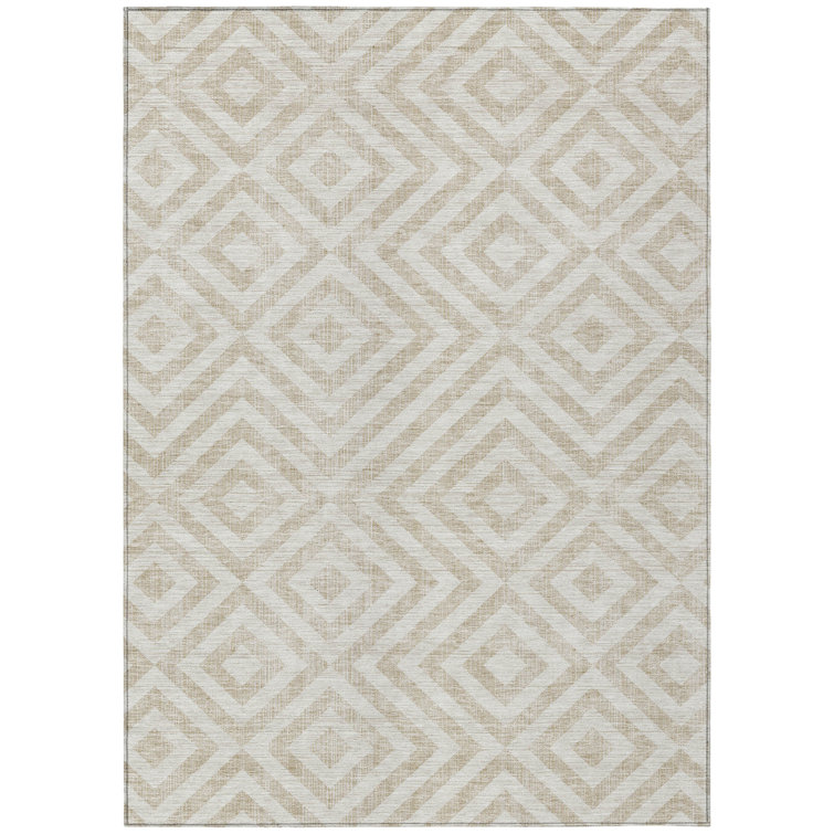 Washable Geometric Indoor / Outdoor Rug