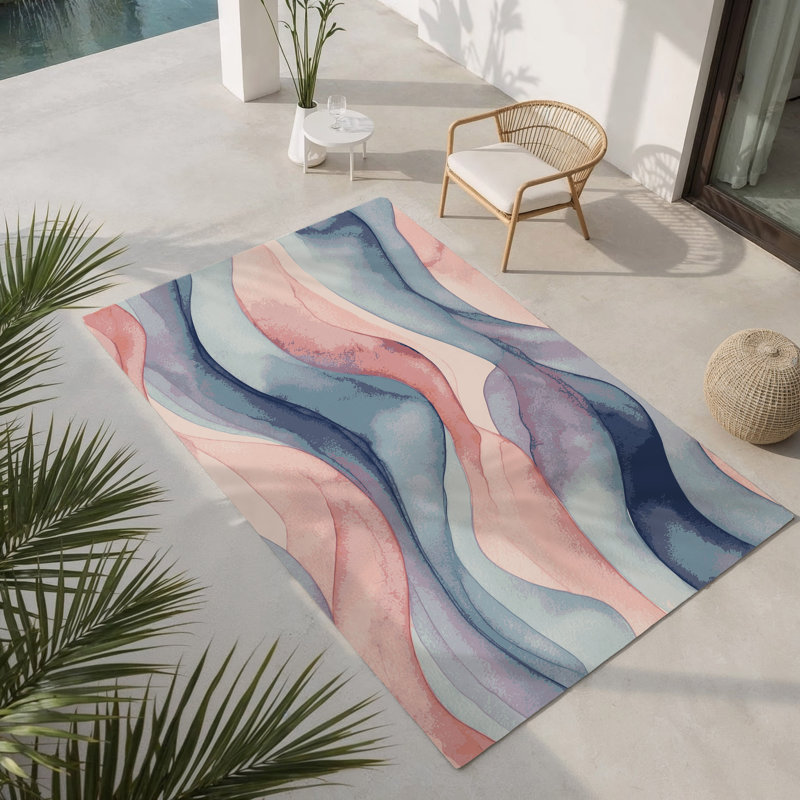 Tapis intérieur et extérieur Velvet Streams, Rectangulaire 8 pi x 10 pi