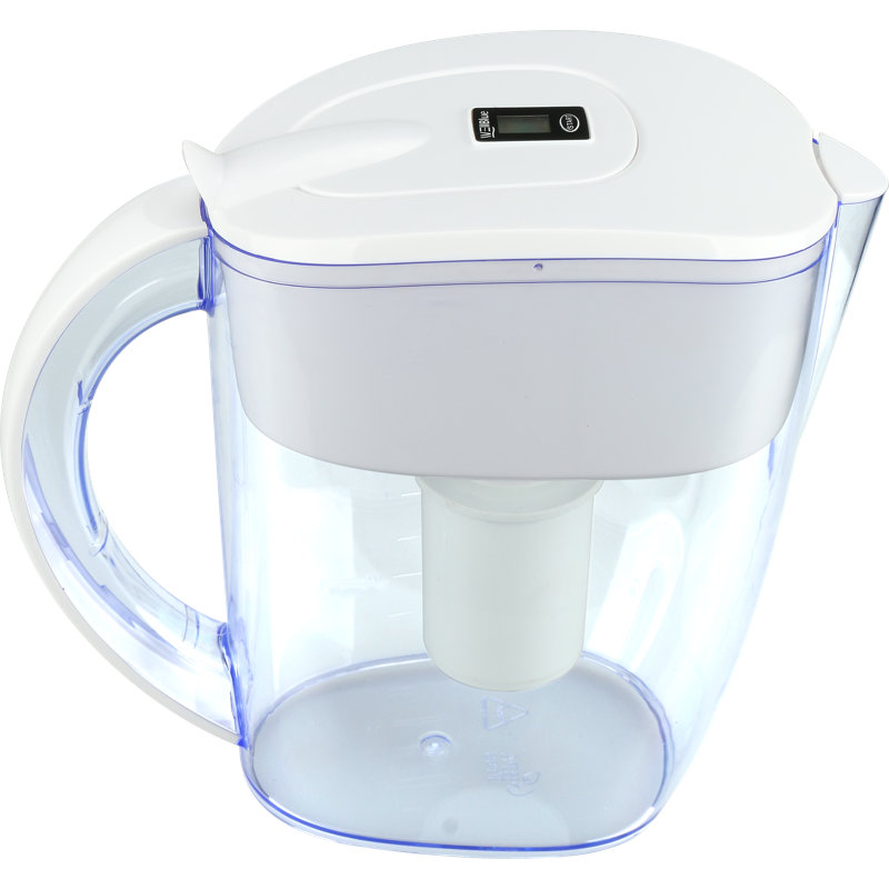Blue Water Pitcher With Filter, White
