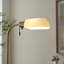 Pharmacy Reader Floor light finished in Ant. Brass and Opal