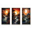 «Sunset Moonlit Serenity Papercut», 3 pièces sur toile-514267476-514267477
