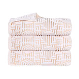 Serviette de bain en coton à motif géométrique en jacquard moelleux et très absorbant (ensemble de 3)