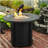 Circular propane pit table with lava rock