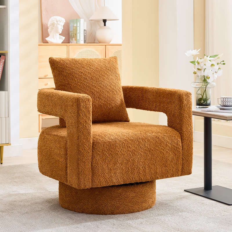 Chaise avec accoudoirs pivotants 29 po Loop, Chenille brun