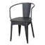 Ensemble bistro en métal 3 pièces avec table ronde et 2 chaises Colmar, mobilier d'extérieur noir et argent-129691343