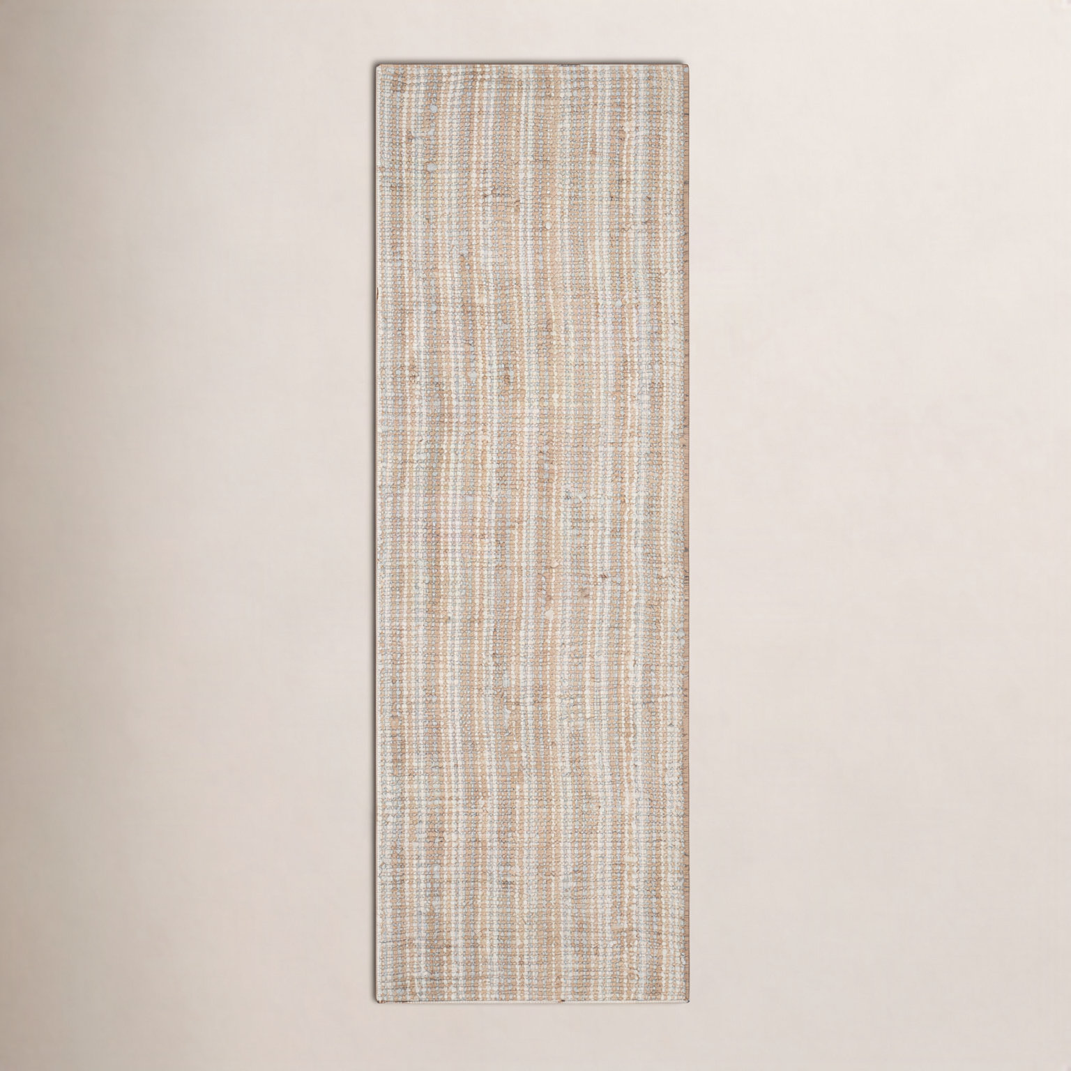 Alda Gray Natural Hand-Woven Striped Jute Rug, Rectangle 6' x 8'