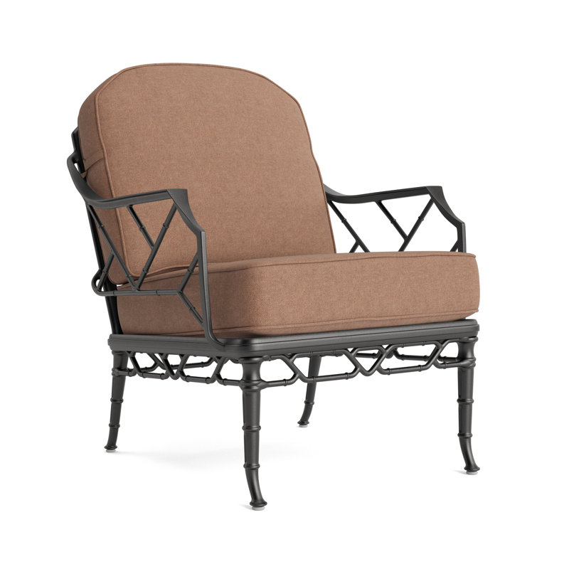 Calcutta Outdoor Lounge Chair, Textured Pewter, Fusion Clay