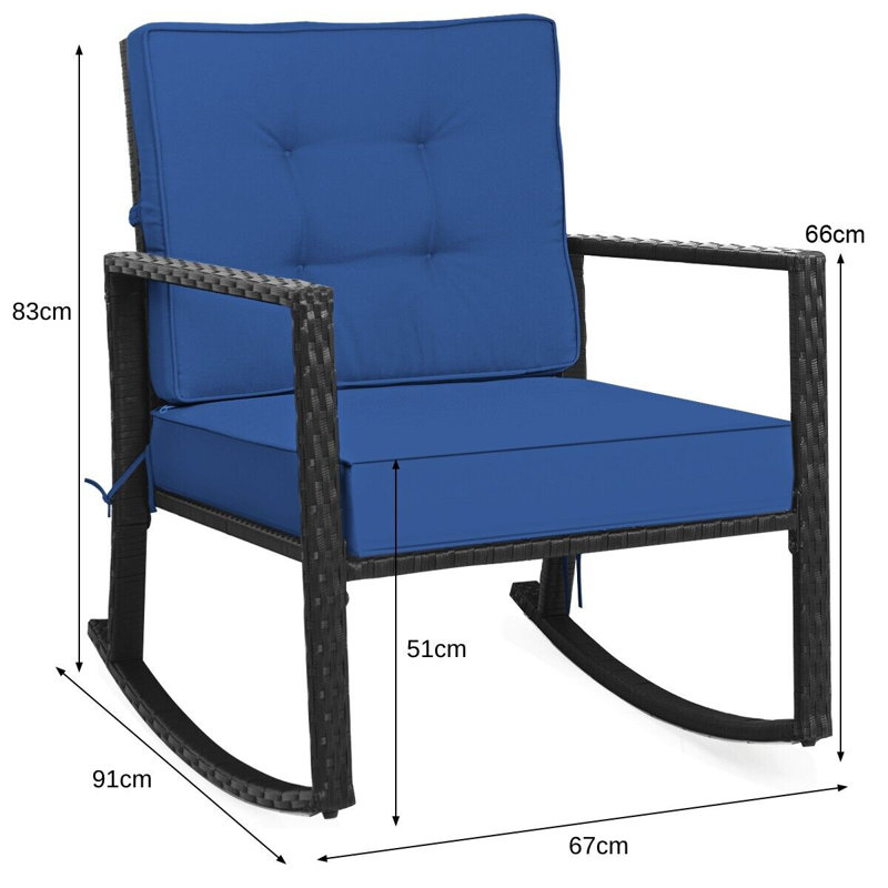 Shawen Wicker Outdoor Chair, Navy