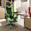 JL Comfurni Adjustable Reclining Ergonomic Faux Leather Swiveling PC & Racing Game Chair with Footrest-59230199