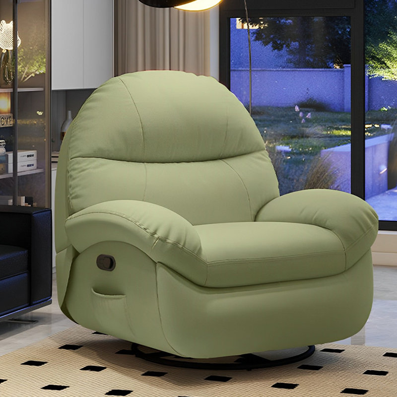 Ismaila Faux Leather Recliner, Green Faux Leather
