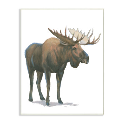 «Minimal Northern Moose Wild Woodland Animal» par James Wiens - peinture sur toile