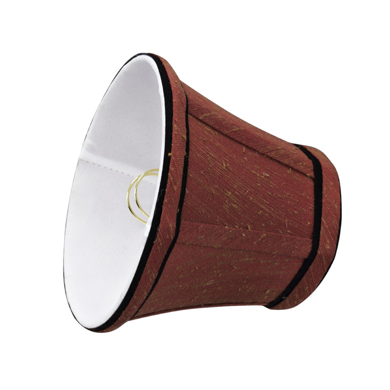 Rust Sateen Textured Fabric Bell Clip-On Chandelier Shade Set