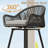 Set of 4 Aluminum Frame Bar Stools, 24" Swivel Rattan Stools with 300 lb Capacity-193737359