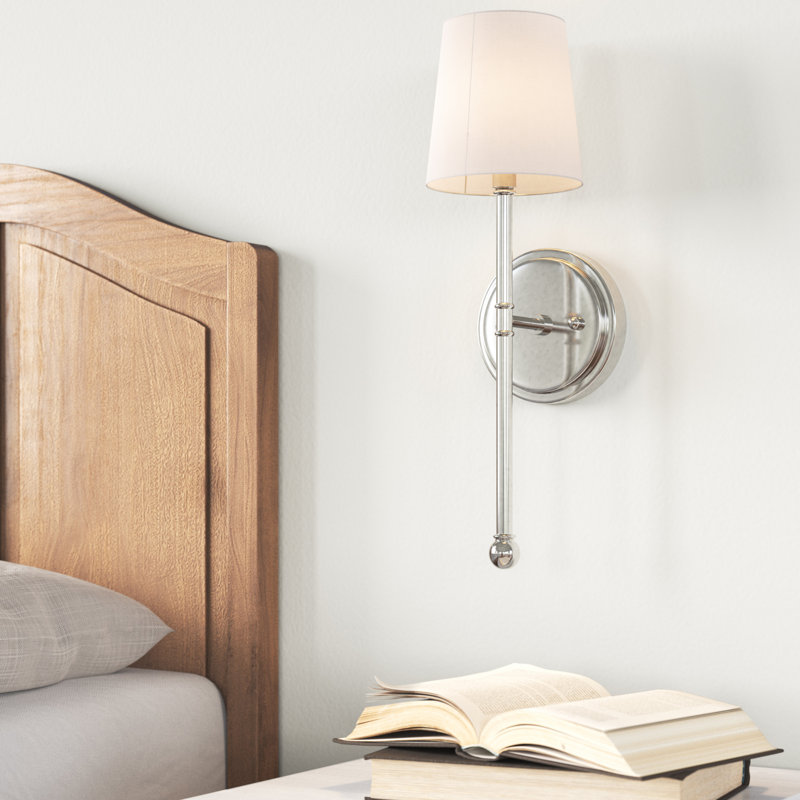 Bolen 5.5" W Dimmable Metal 1-Light Wallchiere, Polished Nickel