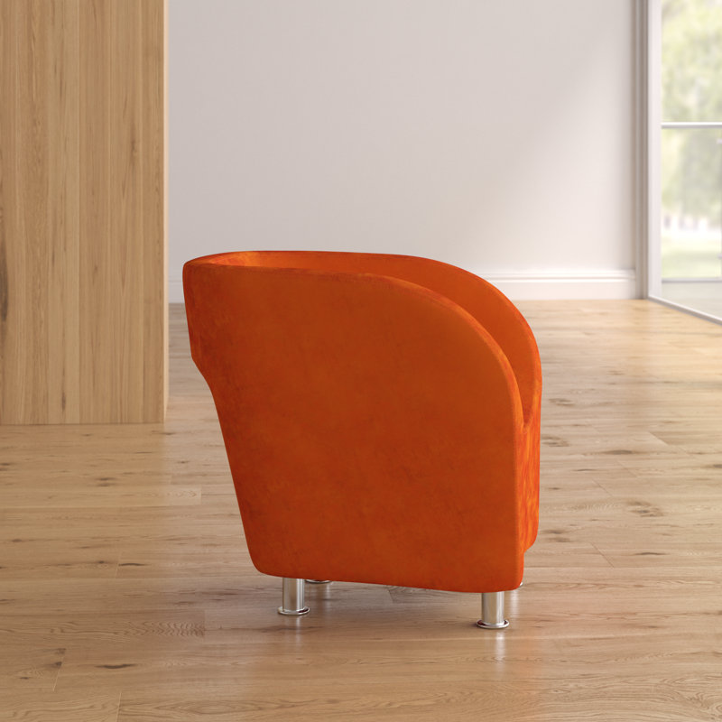 Sarita Upholstered Barrel Chair, Orange