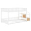 Lit superposé avec escalier de rangement et garde-corps de sécurité-129685821