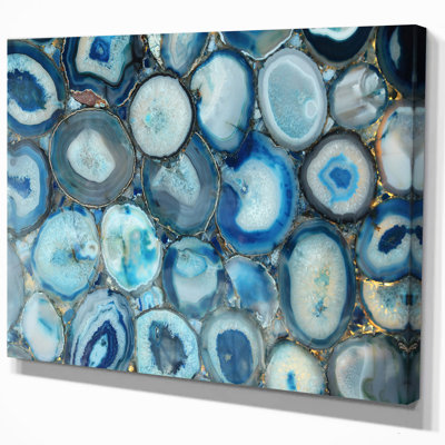 « inhabituel stone blue blue turquoise », impression sur toile en bleu