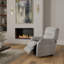 Fauteuil relevable moelleux en tissu colombe Lucie