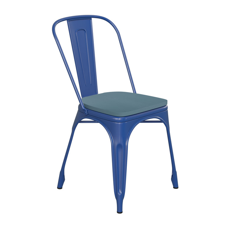 Chaise empilable Calliah, Bleu, Bleu sarcelle