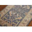 Tapis de couloir indien bleu et beige Oushak 3 x 8