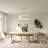 Modern White Faux Marble Dining Table with Double Pedestals Base Pre-Assembly-833936336