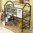 Metal Loft Bed With Roof Design And A Storage Box, Twin, Black-811167585
