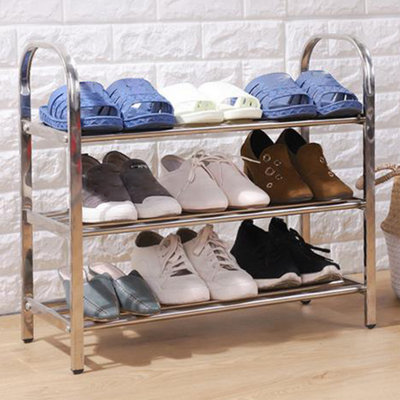 Multi Tier Stainless Steel Shoe Rack Doorway Organiser Easy Shoe Cabinet