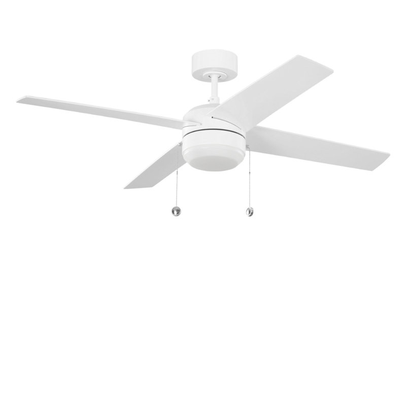 Loni 52 LED Ceiling Fan, Pull Chain, Matte White, Matte White
