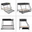 Twin Over Full Metal Bunk Bed With Trundle/ Sturdy Metal Bed Frame/ Noise-Free Wood Slats/ Comfortable PVC-coated polyester Guardrail/ Space-Saving Trundle/ Bunk Bed For Three/ No Box Spring Needed
